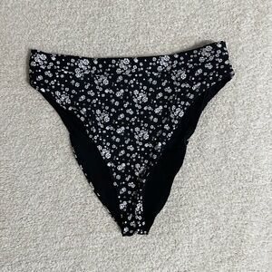 Floral Black and White Dippin' Daisy's Bikini Bottom